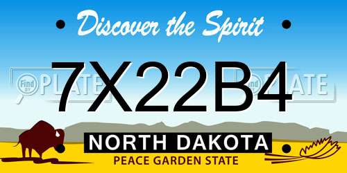 7X22B4 North Dakota License Plate