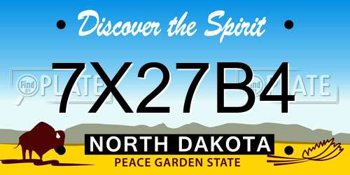 7X27B4 North Dakota License Plate