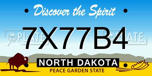 7X77B4 North Dakota License Plate