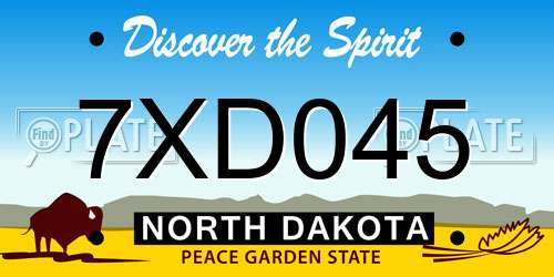 7XD045 North Dakota License Plate