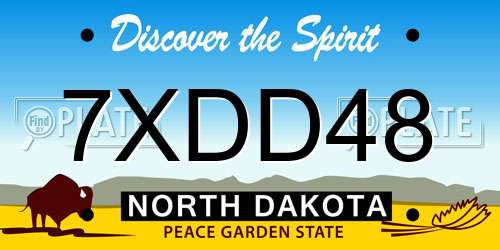 7XDD48 North Dakota License Plate