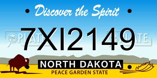 7XI2149 North Dakota License Plate