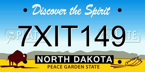7XIT149 North Dakota License Plate
