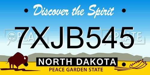 7XJB545 North Dakota License Plate