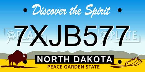 7XJB577 North Dakota License Plate