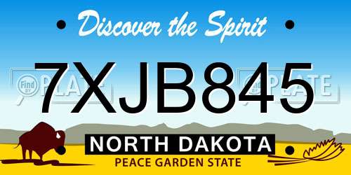 7XJB845 North Dakota License Plate