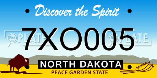 7XO005 North Dakota License Plate