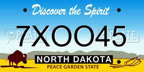 7XOO45 North Dakota License Plate