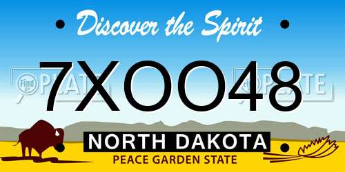 7XOO48 North Dakota License Plate