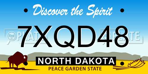 7XQD48 North Dakota License Plate