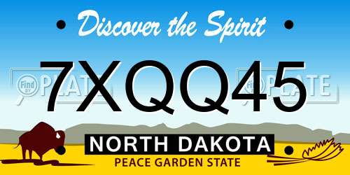 7XQQ45 North Dakota License Plate