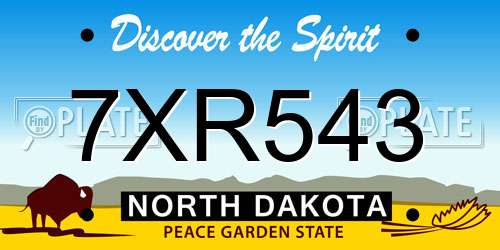 7XR543 North Dakota License Plate