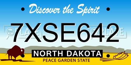 7XSE642 North Dakota License Plate