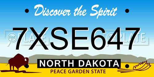 7XSE647 North Dakota License Plate