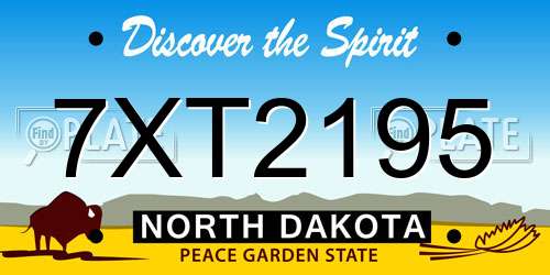 7XT2195 North Dakota License Plate
