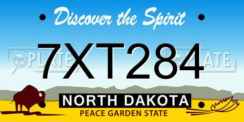 7XT284 North Dakota License Plate