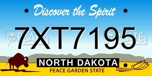 7XT7195 North Dakota License Plate