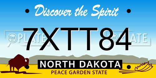 7XTT84 North Dakota License Plate