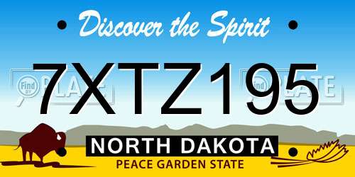 7XTZ195 North Dakota License Plate