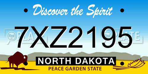 7XZ2195 North Dakota License Plate