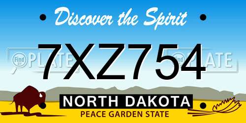 7XZ754 North Dakota License Plate