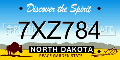 7XZ784 North Dakota License Plate