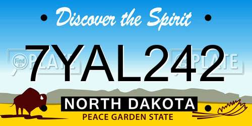 7YAL242 North Dakota License Plate
