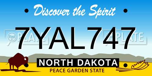 7YAL747 North Dakota License Plate