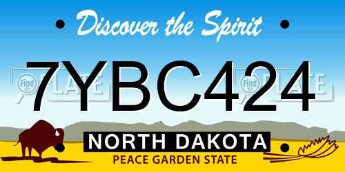 7YBC424 North Dakota License Plate