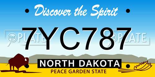 7YC787 North Dakota License Plate