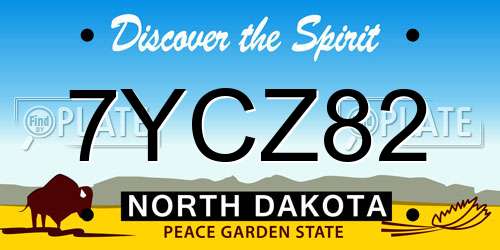 7YCZ82 North Dakota License Plate