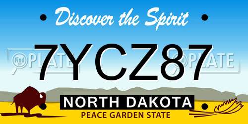 7YCZ87 North Dakota License Plate