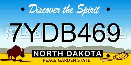 7YDB469 North Dakota License Plate