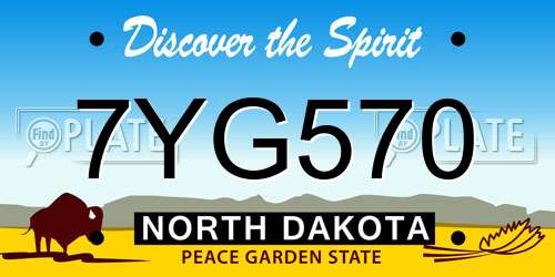7YG570 North Dakota License Plate
