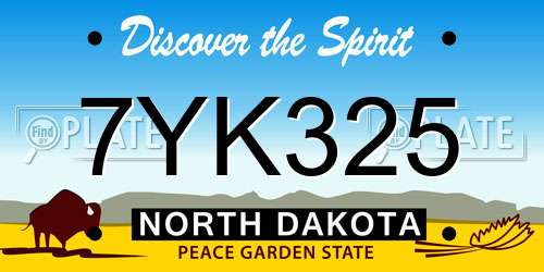 7YK325 North Dakota License Plate