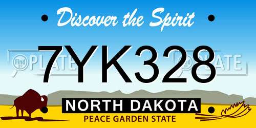7YK328 North Dakota License Plate
