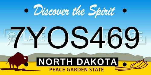 7YOS469 North Dakota License Plate