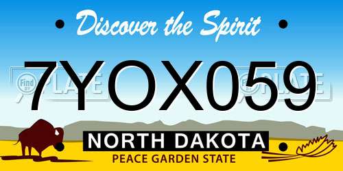7YOX059 North Dakota License Plate