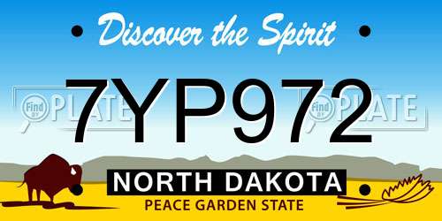 7YP972 North Dakota License Plate