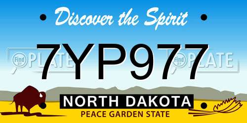 7YP977 North Dakota License Plate