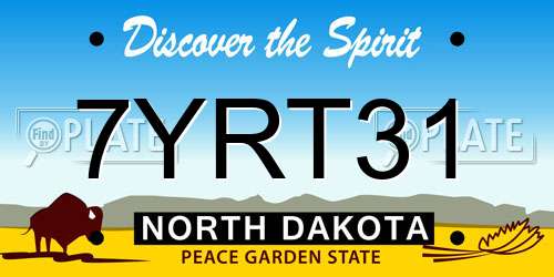 7YRT31 North Dakota License Plate