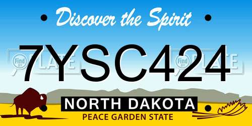 7YSC424 North Dakota License Plate