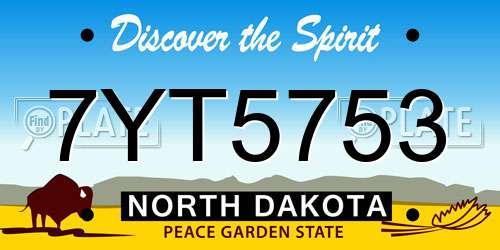 7YT5753 North Dakota License Plate