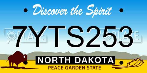 7YTS253 North Dakota License Plate