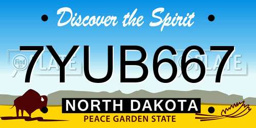 7YUB667 North Dakota License Plate