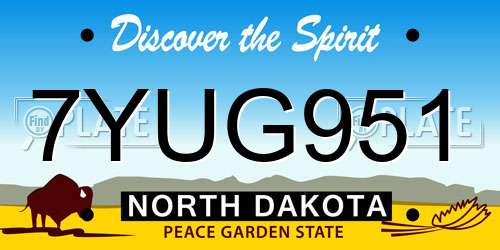 7YUG951 North Dakota License Plate
