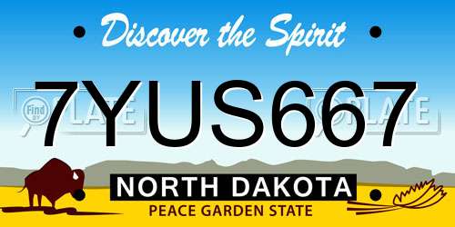 7YUS667 North Dakota License Plate