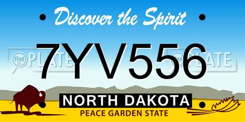 7YV556 North Dakota License Plate