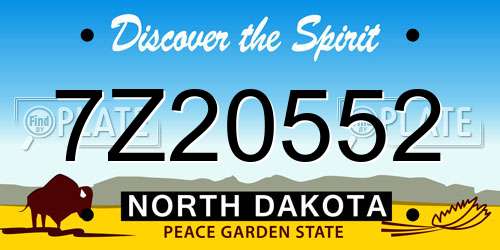 7Z20552 North Dakota License Plate