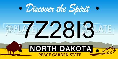 7Z28I3 North Dakota License Plate
